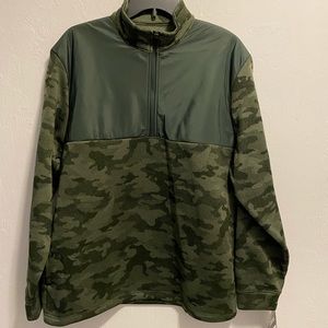 PGA Tour Army Camo Green Pullover Quarter Zip Jacket Size Large
